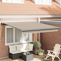 vidaXL Manuell hopfällbar markis beige 300x250 cm, vidaXL Markis ersättningstyg för 3x2.5 m ram beige