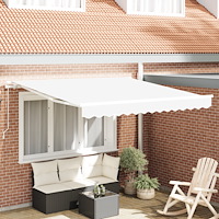 vidaXL Manuel Utdragbar Markis Vit 300x250 cm, vidaXL Markis Ersättningsduk för 3x2,5 m Ram Vit