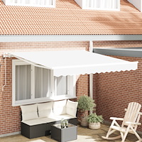 vidaXL Automatisk Utdragbar Markis Vit 300x250 cm, vidaXL Markis ersättningstyg för 3x2.5 m ram Vit