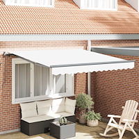 vidaXL Manuell Utdragbar Markis Vit 300x250 cm, vidaXL Markis Ersättningsduk för 3x2.5 m Ram Vit