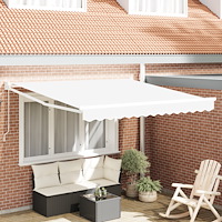 vidaXL Manual Hopfällbar Markis Vit 300x250 cm, vidaXL Markis Ersättningsskydd för 3x2.5 m Ram Vit