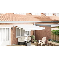 vidaXL Automatisk Utdragbar Markis Vit 300x250 cm, vidaXL Markis Ersättningstyg för 3x2,5 m Ram Vit