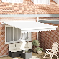 vidaXL Manuell Utdragbar Markis Vit 300x250 cm, vidaXL Markis Ersättningsduk för 3x2.5 m Ram Vit