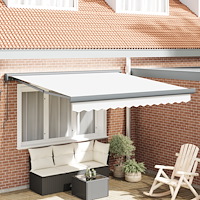 vidaXL Automatisk Utdragbar Markis Vit 300x250 cm, vidaXL Markis Ersättningstyg för 3x2.5 m Ram Vit