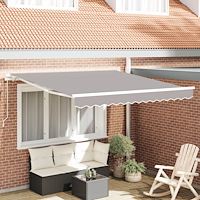 vidaXL Manuell Utdragbar Markis Ljusgrå 300x250 cm, vidaXL Markis Ersättningstyg för 3x2.5 m Ram Ljusgrå