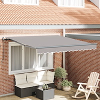 vidaXL Manuell Hopfällbar Markis Ljusgrå 300x250 cm, vidaXL Markis Ersättningsduk för 3x2.5 m Ram Ljusgrå