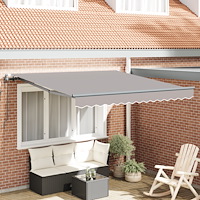 vidaXL Automatisk Utdragbar Markis Ljusgrå 300x250 cm, vidaXL Markis Ersättnings Tyget för 3x2.5 m Ram Ljusgrå