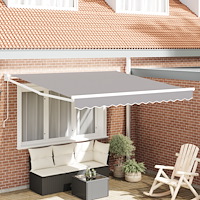 vidaXL Manuell Uppfällbar Markis Ljusgrå 300x250 cm, vidaXL Markis Ersättningstyg för 3x2.5 m Ram Ljusgrå