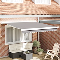 vidaXL Manuell Infällbar Markis Ljusgrå 300x250 cm, vidaXL Markis Ersättningsduk för 3x2,5 m Ram Ljusgrå