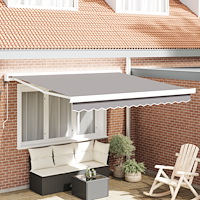vidaXL Automatisk utdragbar markis ljusgrå 300x250 cm, vidaXL Markis ersättningsväv för 3x2,5 m ram ljusgrå
