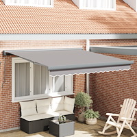 vidaXL Manuell Utdragbar Markis Ljusgrå 300x250 cm, vidaXL Markis Ersättningstyg för 3x2,5 m ram Ljusgrå