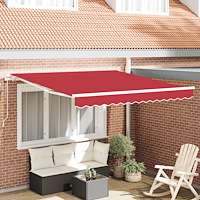 vidaXL Manuell Utdragbar Markis Röd 300x250 cm, vidaXL Markis Ersättnings Tyg för 3x2.5 m Ram Röd