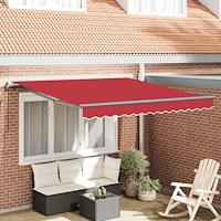 vidaXL Manuell Retraktningsmarkis Röd 300x250 cm, vidaXL Markis Ersättningstyg för 3x2.5 m Ram Röd