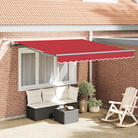 vidaXL Automatisk Utdragbar Markis med LED Röd 300x250 cm, vidaXL Markis Ersättningsduk för 3x2.5 m Ram Röd