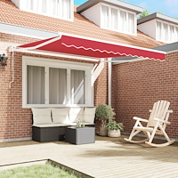 vidaXL Automatisk Hopfällbar Markis Röd 300x250 cm