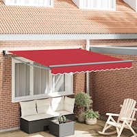 vidaXL Manuell Hopfällbar Markis Röd 300x250 cm, vidaXL Markis Ersättningsduk för 3x2.5 m Ram Röd