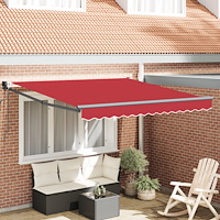 vidaXL automatisk utdragbar markis röd 300x250 cm, vidaXL markis ersättningstyg för 3x2.5 m ram röd