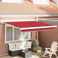 vidaXL Automatisk utfällbar markis röd 300x250 cm, vidaXL Markis ersättningsduk för 3x2,5 m ram röd
