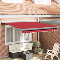 vidaXL Manuell Utdragbar Markis Röd 300x250 cm, vidaXL Markis Ersättningstyg för 3x2.5 m Ram Röd