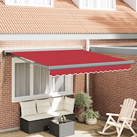 vidaXL Automatisk Utdragbar Markis Röd 300x250 cm, vidaXL Markis Ersättningstyg för 3x2,5 m Ram Röd
