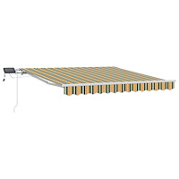vidaXL Manuell Utdragbar Markis med LED Grön och Gul 300x250 cm