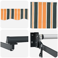 vidaXL Automatisk Utdragbar Markis Grön och Gul 300x250 cm