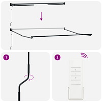 vidaXL Automatisk Utdragbar Markis Grön och Gul 300x250 cm