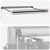 vidaXL Automatisk Utdragbar Markis Grön och Gul 300x250 cm