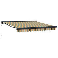 vidaXL Automatisk Utdragbar Markis Grön och Gul 300x250 cm
