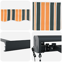 vidaXL Automatisk Utdragbar Markis Grön och Gul 300x250 cm