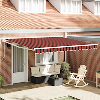vidaXL Manuell Utdragbar Markis med LED Orange och Brun 350x250 cm