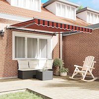 vidaXL Automatisk Utdragbar Markis Orange och Brun 350x250 cm