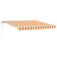 vidaXL Automatisk utdragbar markis i gul och orange 350x250 cm