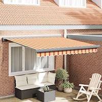 vidaXL Manual Utdragbar Markis - Gul och Orange 350x250 cm