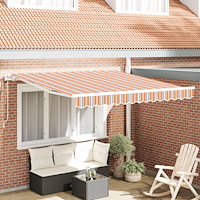vidaXL Automatisk Utdragbar Markis Randig i flera färger 350x250 cm