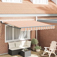 vidaXL Automatisk Utdragbar Markis Randig Multifärgad 350x250 cm