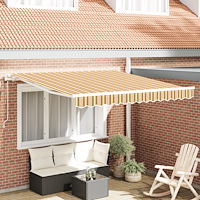 vidaXL Automatisk Utdragbar Markis Randig Multicolor 350x250 cm