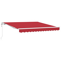 vidaXL Automatisk Utdragbar Markis Röd 350x250 cm