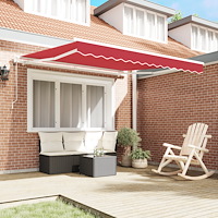 vidaXL Automatisk Utdragbar Markis Röd 350x250 cm