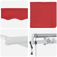 vidaXL Automatisk Utdragbar Markis Röd 350x250 cm
