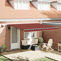 vidaXL Manuell Utdragbar Markis med LED Orange och Brun 400x300 cm