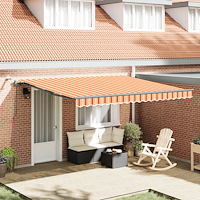 vidaXL Automatisk Utdragbar Markis med LED Gul och Orange 400x300 cm