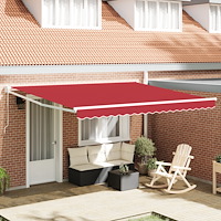 vidaXL Manuell Hopfällbar Markis Röd 400x300 cm, vidaXL Markis Ersättningstyg för 4x3 m Ram Röd