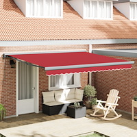 vidaXL Automatisk Utdragbar Markis Röd 400x300 cm, vidaXL Markis Ersättningstyg för 4x3 m Ram Röd