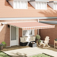 vidaXL Utdragbar markis Flerfärgsdesign 400 × 300 cm Duk och Aluminium