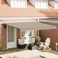 vidaXL Automatisk Utdragbar Markis Beige 400x350 cm