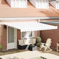 vidaXL Automatisk Utdragbar Markis Vit 400x350 cm