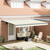 vidaXL Utfällbar markis Kräm 450 × 300 cm Tyg, Metall