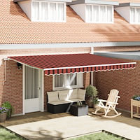 vidaXL Automatisk Utdragbar Markis Orange och Brun 450x300 cm