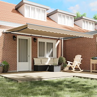 vidaXL Automatisk Utdragbar Markis Beige 450x300 cm